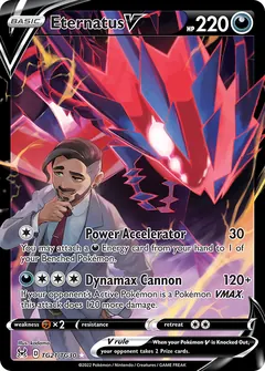 Eternatus V card (Lost Origin Trainer Gallery TG21) with Rose in the artwork