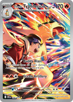 Ethan's Typhlosion card (Destined Rivals 190) with Ethan in the artwork