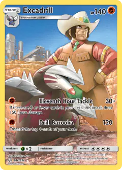 Excadrill card (Cosmic Eclipse 246) with Clay in the artwork