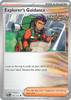 Explorer's Guidance card (Prismatic Evolutions 107) with Koraidon in the artwork