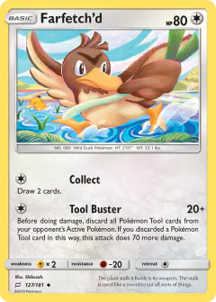 Farfetch'd card (Team Up 127) with Psyduck in the artwork