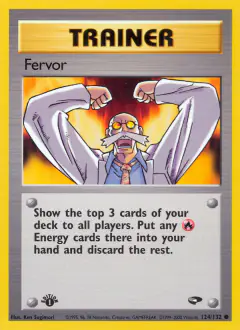 Fervor card (Gym Challenge 124) with Blaine in the artwork
