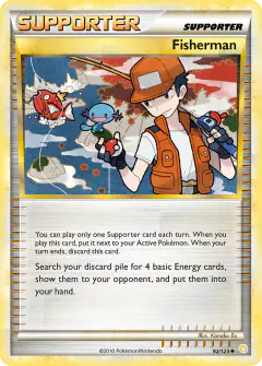 Fisherman card (HeartGold & SoulSilver Base 92) with Wooper in the artwork