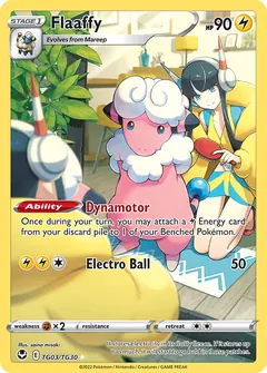Flaaffy card (Silver Tempest Trainer Gallery TG03) with Elesa in the artwork