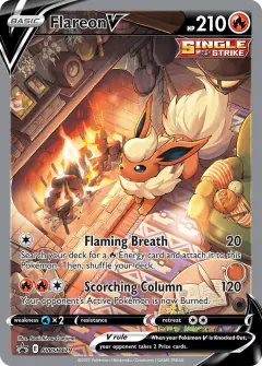 Flareon V card (SWSH Black Star Promos 179) with Eevee in the artwork