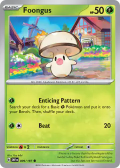 Foongus card (Obsidian Flames 9) with Sunflora in the artwork