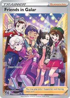 Friends in Galar card (Silver Tempest Trainer Gallery TG23) with Bede in the artwork
