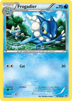 Frogadier card (BREAKthrough 47) with Froakie in the artwork
