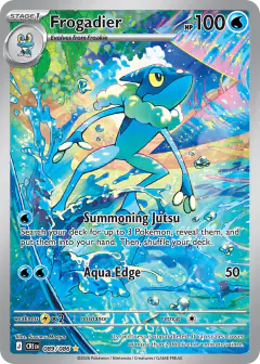 Frogadier card (Chaos Rising 89) with Mega Greninja in the artwork