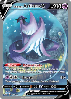 Galarian Articuno V card (Chilling Reign 170) with Rufflet in the artwork