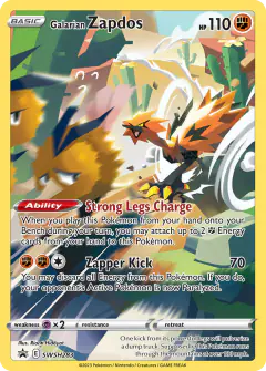 Galarian Zapdos card (SWSH Black Star Promos 283) with Dodrio in the artwork