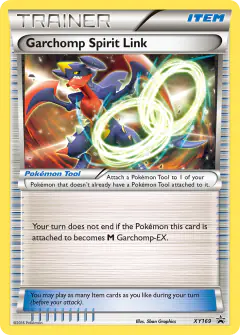 Garchomp Spirit Link card (XY Black Star Promos 169) with Mega Garchomp in the artwork