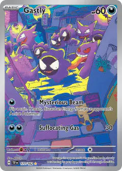 Gastly card (Temporal Forces 177) with Meowth in the artwork