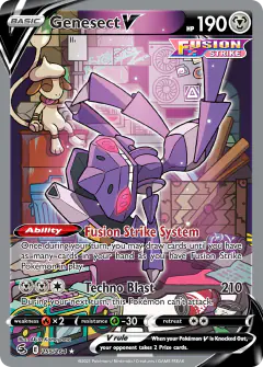 Genesect V card (Fusion Strike 255) with Unown in the artwork