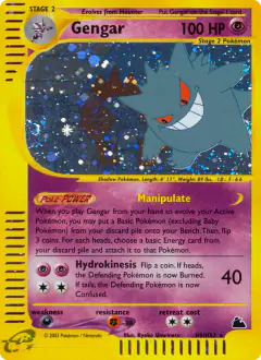 Gengar card (Skyridge H9) with Zapdos in the artwork