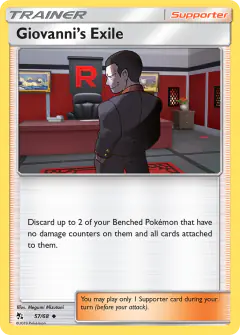 Giovanni's Exile card (Hidden Fates 57) with Persian in the artwork