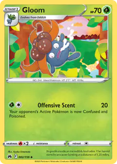 Gloom card (Crown Zenith 2) with Vileplume in the artwork