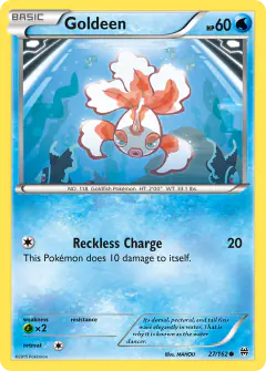 Goldeen card (BREAKthrough 27) with Lumineon in the artwork