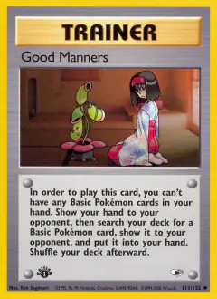 Good Manners card (Gym Heroes 111) with Erika in the artwork