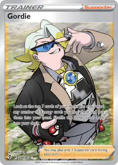 Gordie card (Evolving Skies 201) with Cufant in the artwork