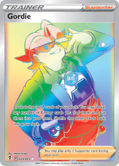 Gordie card (Evolving Skies 223) with Cufant in the artwork