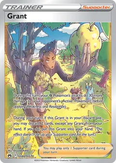 Grant card (Crown Zenith Galarian Gallery GG62) with Amaura in the artwork