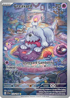 Greavard card (Scarlet & Violet Base 214) with Shuppet in the artwork