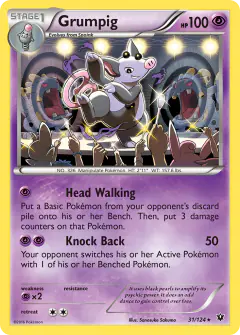 Grumpig card (Fates Collide 31) with Exploud in the artwork