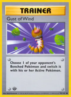 Gust of Wind card (Base Set 93) with Weedle in the artwork