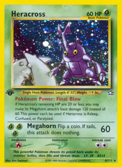 Heracross card (Neo Genesis 6) with Pinsir in the artwork