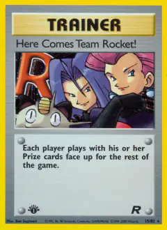 Here Comes Team Rocket! card (Team Rocket 15) with Meowth in the artwork