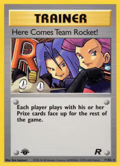 Here Comes Team Rocket! card (Team Rocket 71) with Meowth in the artwork