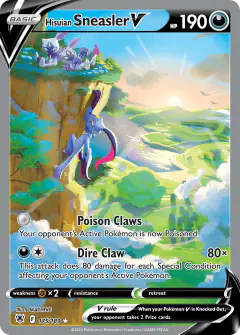 Hisuian Sneasler V card (Astral Radiance 175) with Hisuian Sneasel in the artwork