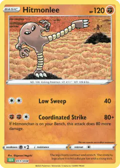 Hitmonlee card (Pokémon TCG Classic - Venusaur 11) with Hitmonchan in the artwork