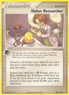 Holon Researcher card (Delta Species 95) with Magnemite in the artwork