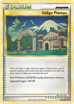 Indigo Plateau card (HS—Triumphant 86) with Celebi in the artwork