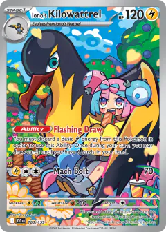 Iono's Kilowattrel card (Journey Together 163) with Iono in the artwork