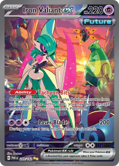 Iron Valiant ex card (Paradox Rift 249) with Iron Thorns in the artwork