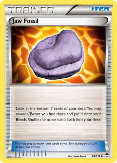 Jaw Fossil card (Furious Fists 94) with Tyrunt in the artwork