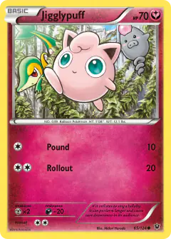 Jigglypuff card (Fates Collide 65) with Snivy in the artwork