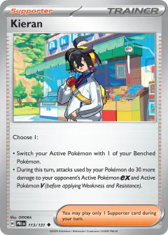 Kieran card (Prismatic Evolutions 113) with Chimecho in the artwork