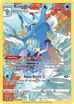 Kingdra card (Astral Radiance Trainer Gallery TG03) with Clair in the artwork