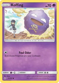 Koffing card (Unbroken Bonds 73) with Team Rocket Grunt in the artwork