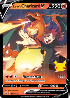 Lance's Charizard V card (SWSH Black Star Promos 133) with Lance in the artwork