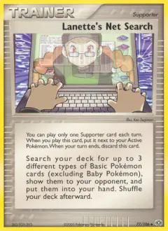 Lanette's Net Search card (Emerald 77) with Treecko in the artwork