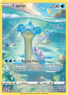 Lapras card (Crown Zenith Galarian Gallery GG05) with Pelipper in the artwork