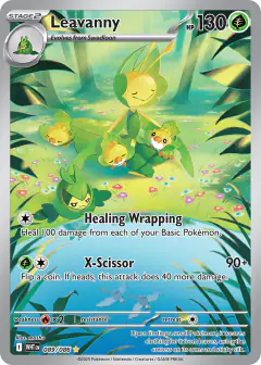 Leavanny card (White Flare 89) with Sewaddle in the artwork
