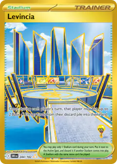 Levincia card (Destined Rivals 244) with Quaxwell in the artwork