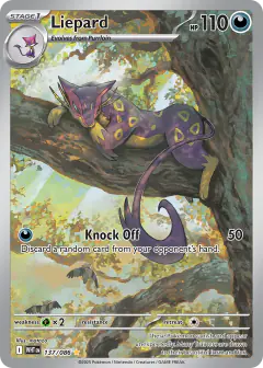 Liepard card (White Flare 137) with Pidove in the artwork