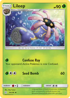 Lileep card (Cosmic Eclipse 10) with Omanyte in the artwork